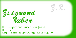 zsigmond nuber business card